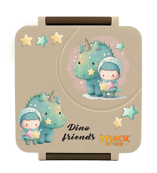 Khaki Dino Bento Lunch Box with 9.7oz Thermos