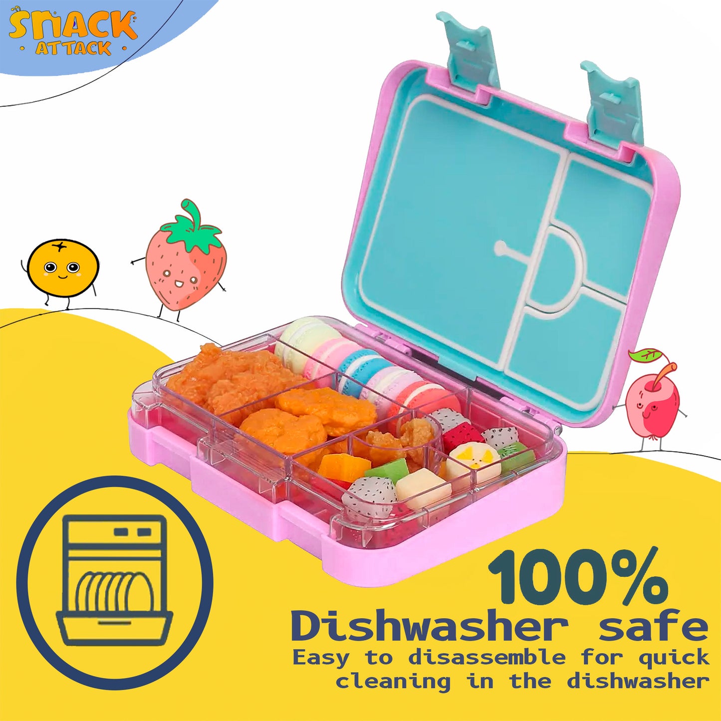 Pink Cupcake Bento Lunch Box – 4/6 Compartments