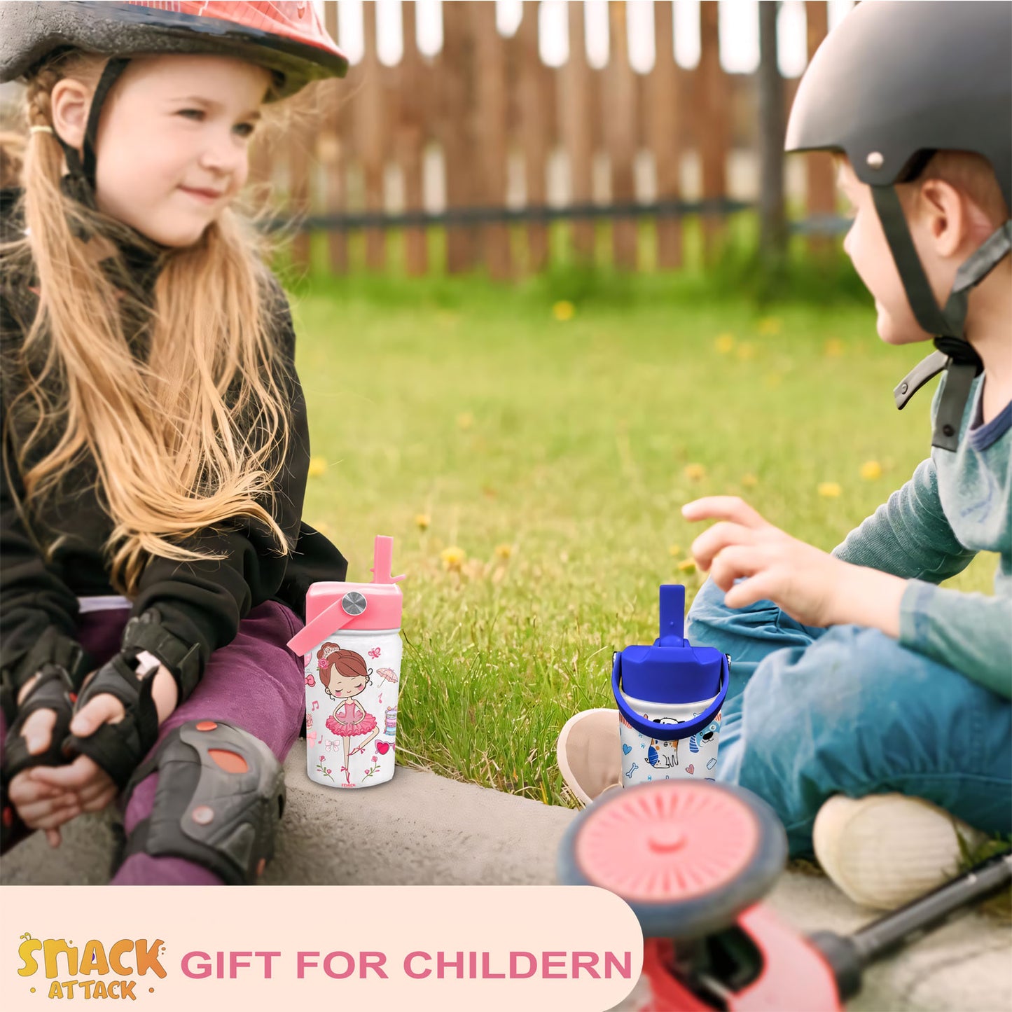 Snack Attack Kids Insulated Water Bottle-12oz White Ballerina Dancing Doll 350ml