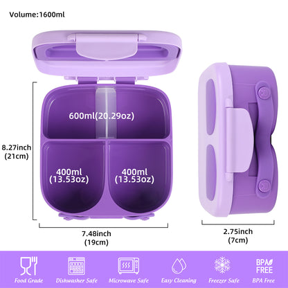 Purple Bunny Bento Lunch Box – 3/4 Compartments