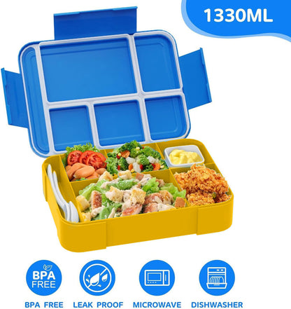 Snack Attack Blue Bento Lunch Box – 5 Compartments