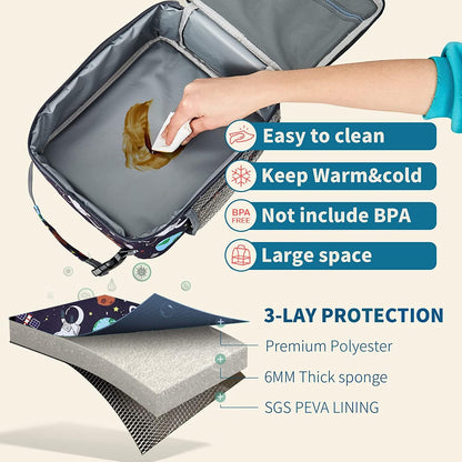 Snack Attack Astro Space Insulated Lunch Bag (Blue)