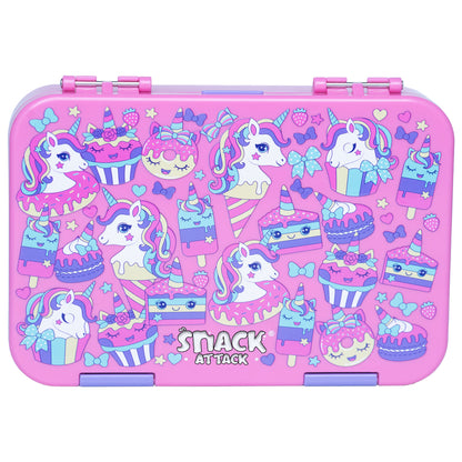 Lunch Box for Kids – 4/6 Compartments Pink Family Unicorn theme