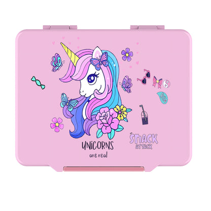 Snack Attack Light Pink Unicorn Bento Lunch Box – 5 Compartments