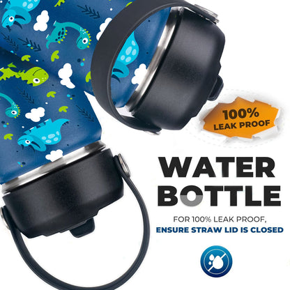 Snack Attack Kids Insulated Water Bottle-12oz Blue DIno 350ml
