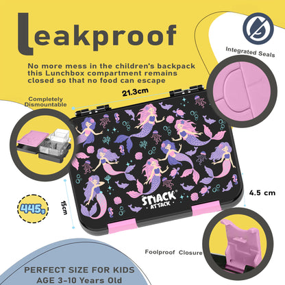 Snack Attack Kids Bento Box – Black Mermaid