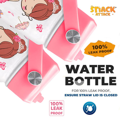 Snack Attack Kids Insulated Water Bottle-12oz White Ballerina Dancing Doll 350ml