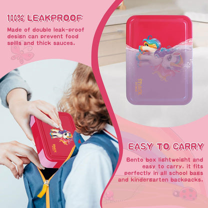 Snack Attack Pink Bento Lunch Box – 5 Compartments