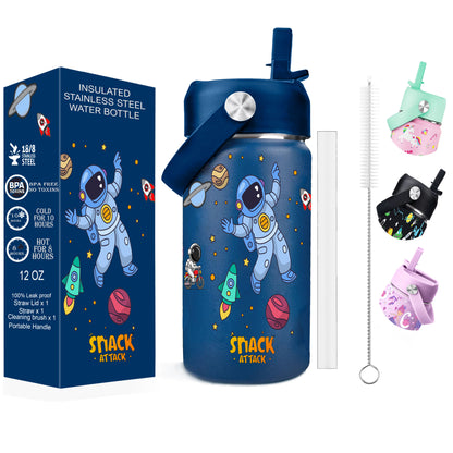 Snack Attack 12oz Kids' Water Bottle (Blue Astro)
