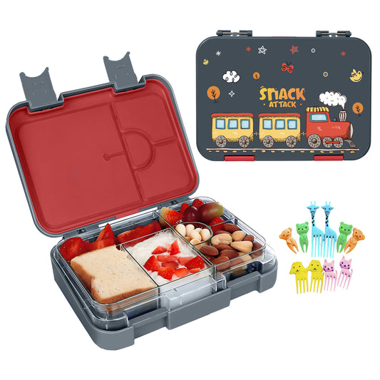 Snack Attack Bento Lunch Box For Kid  Brown Train Color