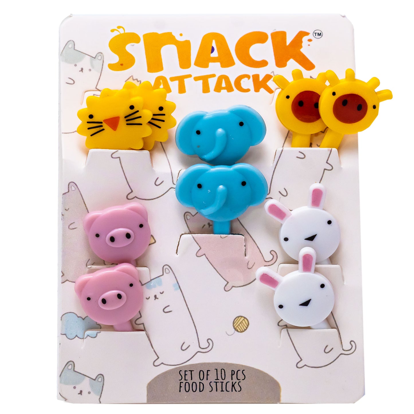 Snack Attack Animal Dessert Forks - 10 Pieces SunFlower