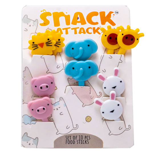 Snack Attack Animal Dessert Forks - 10 Pieces SunFlower
