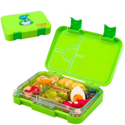 Lunch Box for Kids – 4/6 Compartments Green Dino in Egg