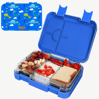 Lunch Box for Kids – 4/6 Compartments Blue DIno theme