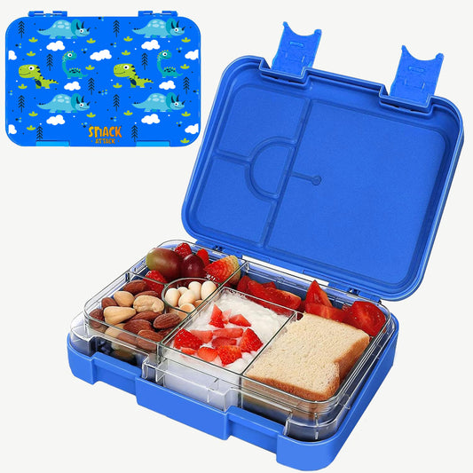 Lunch Box for Kids – 4/6 Compartments Blue DIno theme