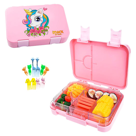 Convertible Bento Lunch Box for Kids – 4/6 Compartments Unicorn theme