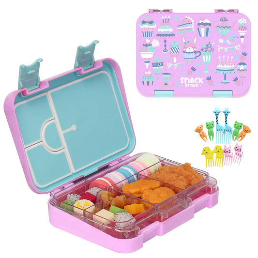 Pink Cupcake Bento Lunch Box – 4/6 Compartments