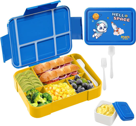 Snack Attack Blue Bento Lunch Box – 5 Compartments