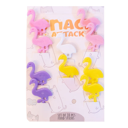 Snack Attack Flamingoo Dessert Forks - 10 Pieces