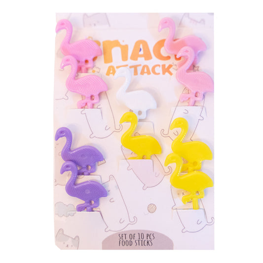 Snack Attack Flamingoo Dessert Forks - 10 Pieces