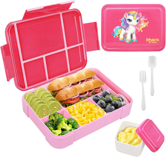 Snack Attack Pink Bento Lunch Box – 5 Compartments