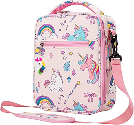 Snack Attack Pink Unicorn Insulated Lunch Bag for Kids