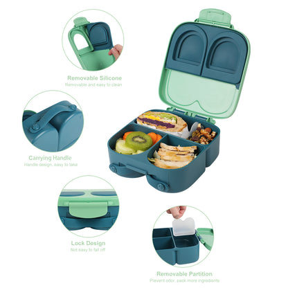 Green Bunny Bento Lunch Box – 3/4 Compartments