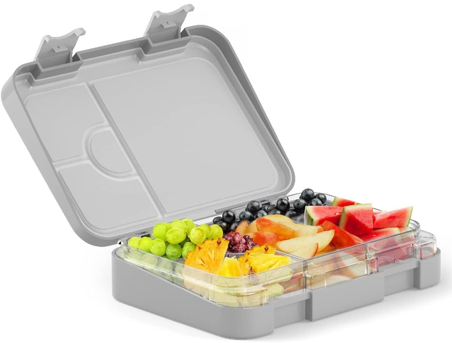 Gray Bento Lunch Box for Kids – 4/6 Compartments