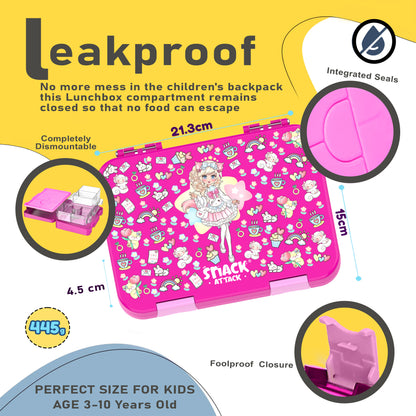 Kids Bento Lunch Box – 4/6 Convertible Compartments