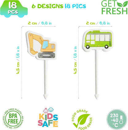 Snack Attack Buses & Ambulance Dessert Forks - 6 Pieces