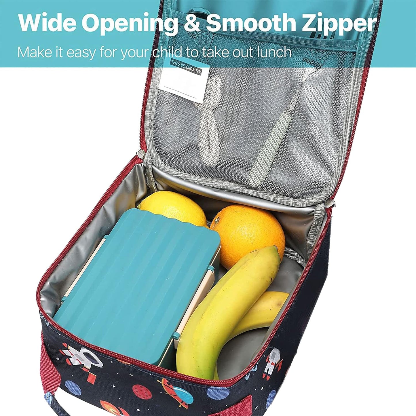 Snack Attack Astro Space Insulated Lunch Bag (Blue)