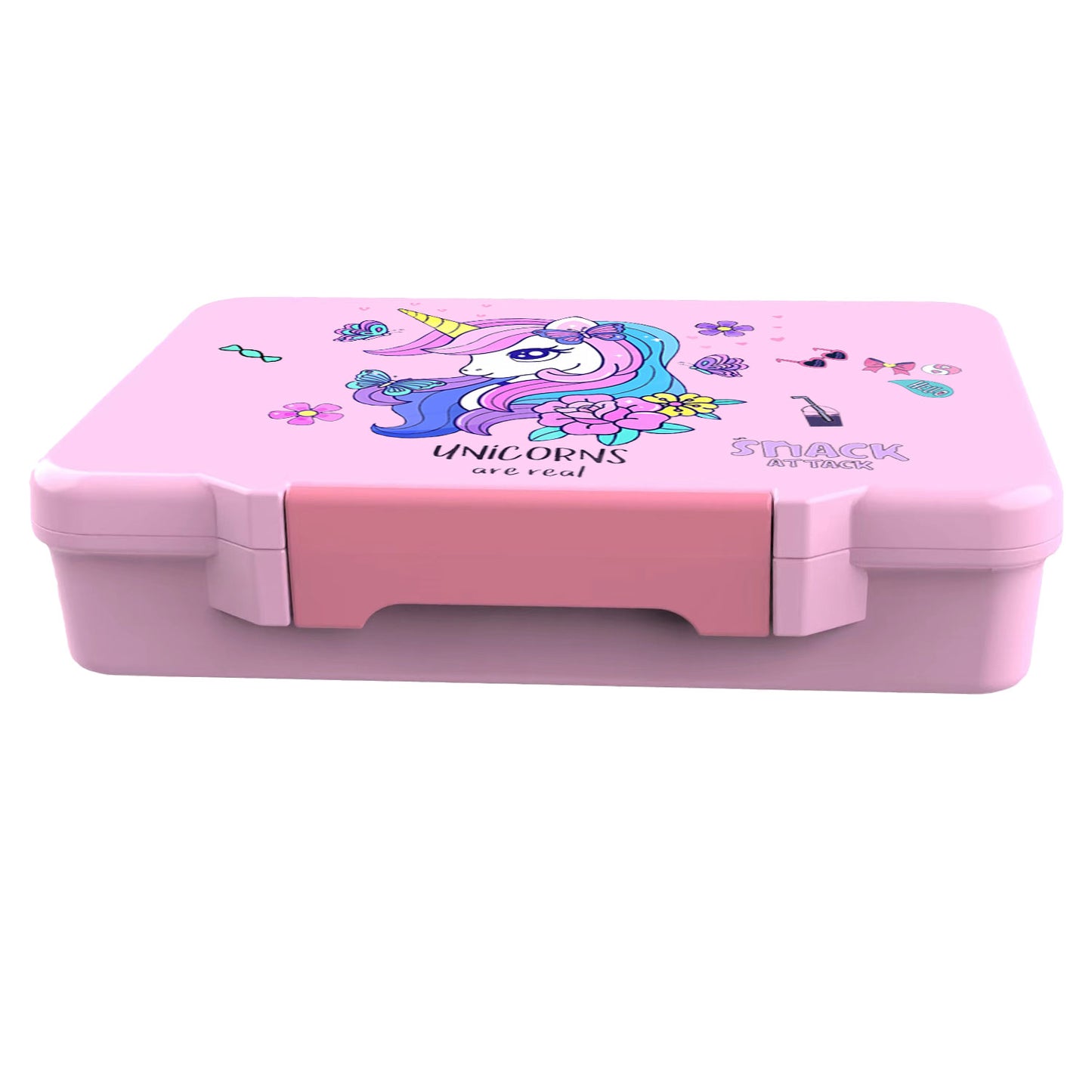 Snack Attack Light Pink Unicorn Bento Lunch Box – 5 Compartments