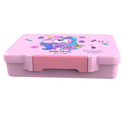 Snack Attack Light Pink Unicorn Bento Lunch Box – 5 Compartments