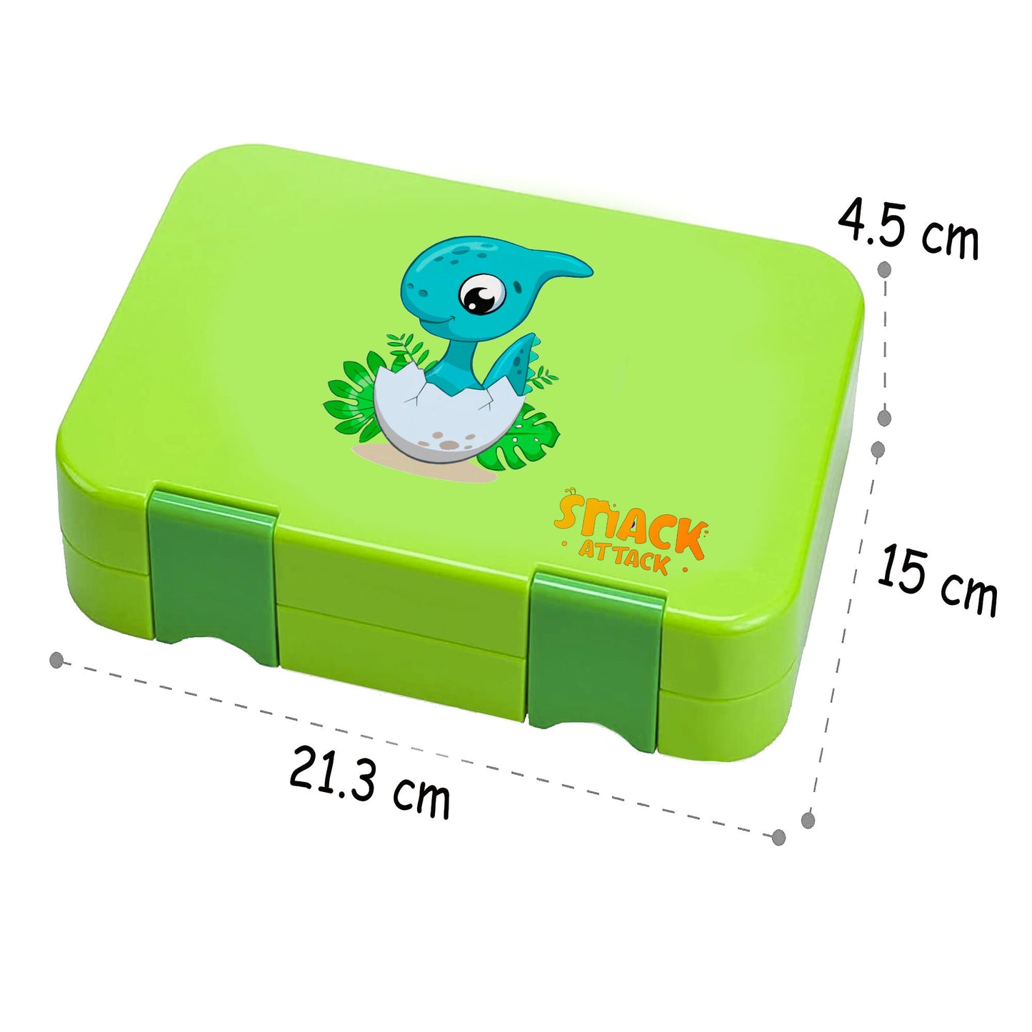 Lunch Box for Kids – 4/6 Compartments Green Dino in Egg