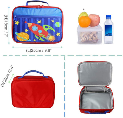 Space Rocket Insulated Lunch Bag for School Kids