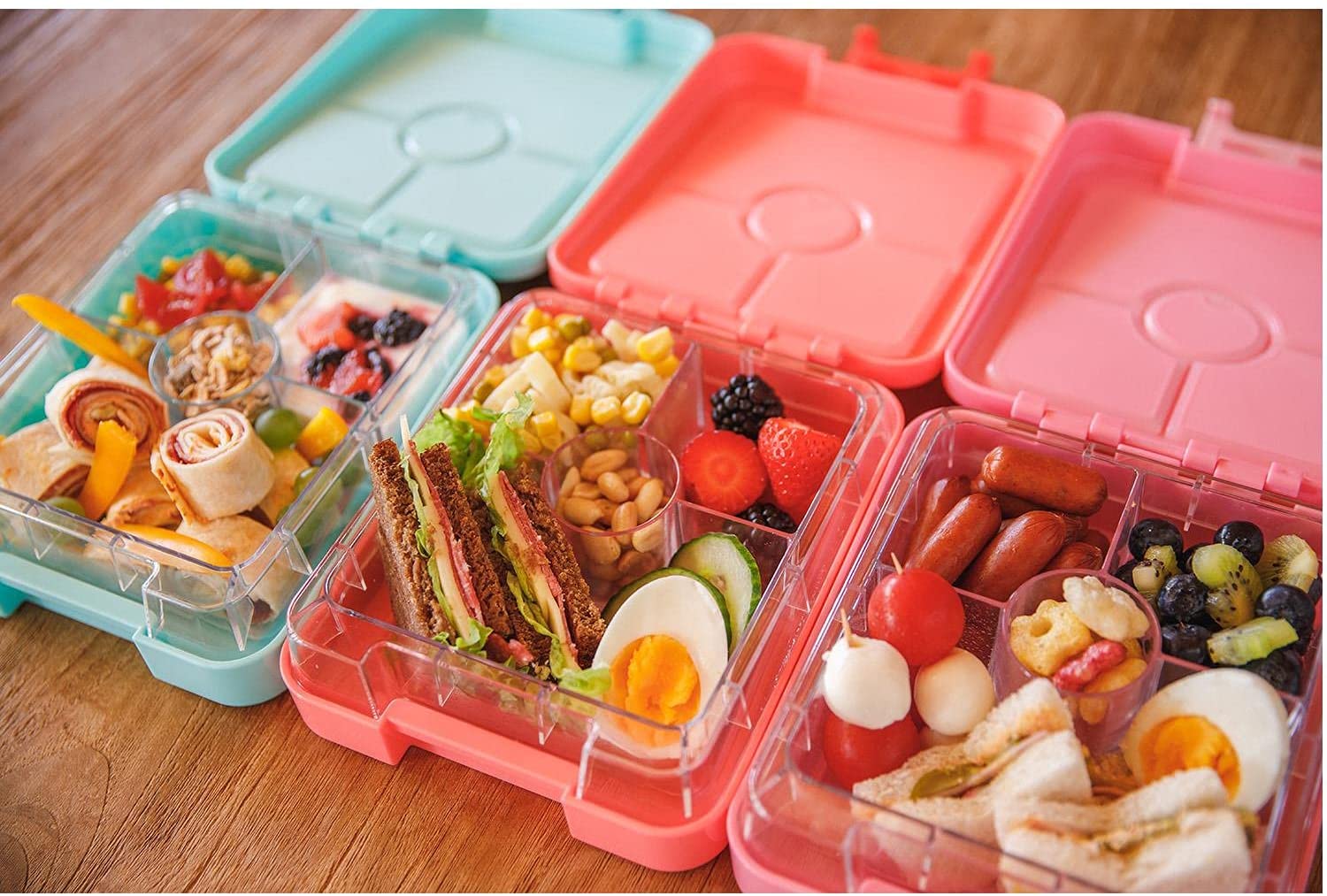 Snack Attack Bento Box or Lunch Boxes for Kids by Snack Attack 4 & 6  Convertible Compartments | Portion Lunch Box | Food Graded Materials BPA  FREE 