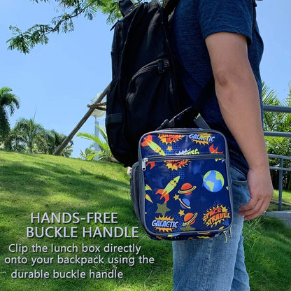 Snack Attack Space Rocket Insulated Lunch Bag (Blue)