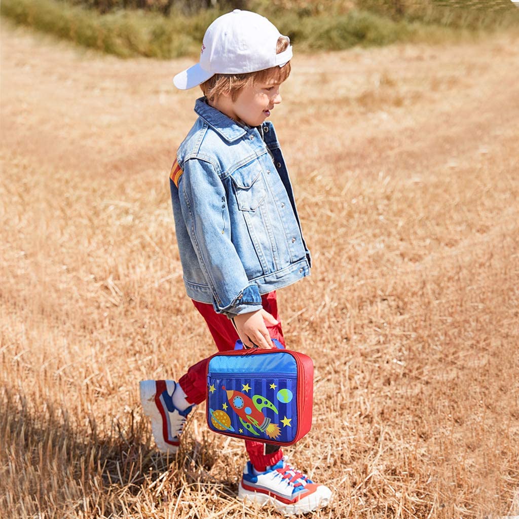 Space Rocket Insulated Lunch Bag for School Kids