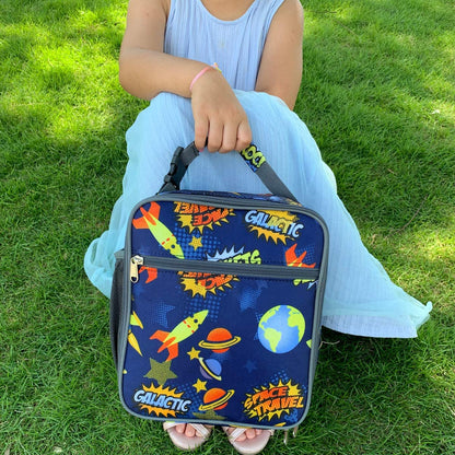 Snack Attack Space Rocket Insulated Lunch Bag (Blue)