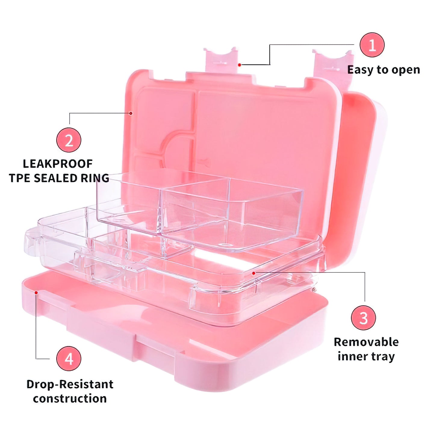 Kashmir Pink Kids Bento Lunch Box – 4/6