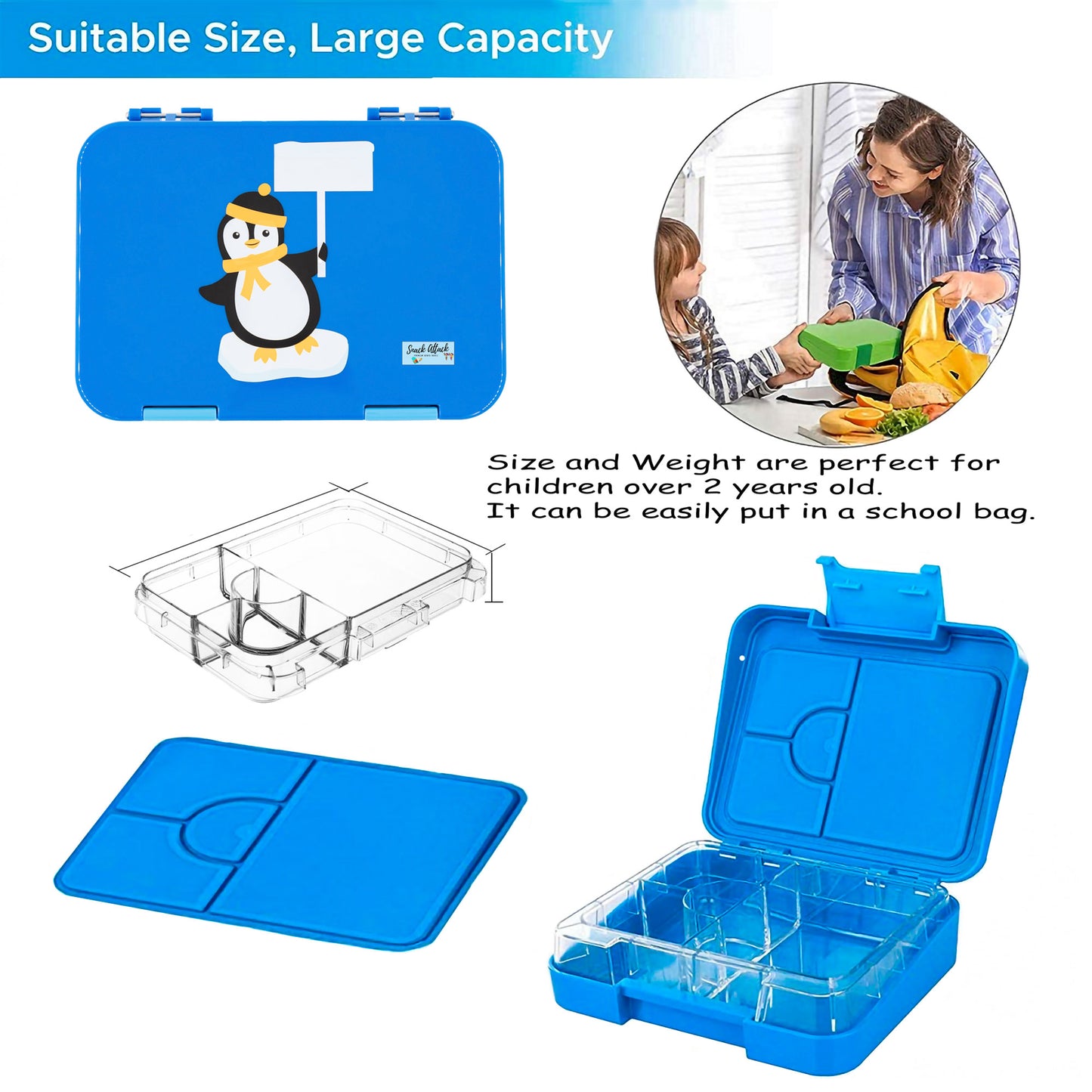 Neptune Blue Kids Bento Lunch Box – 4/6