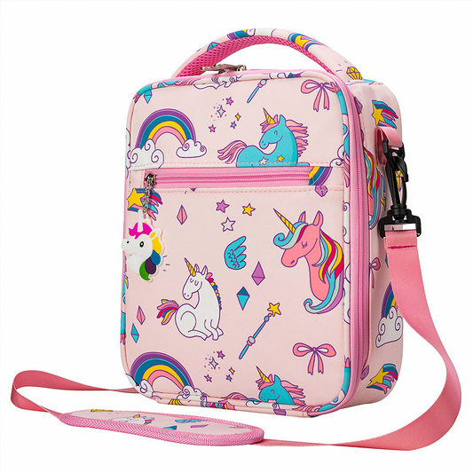 Snack Attack Pink Unicorn Kids Insulated Lunch Bag