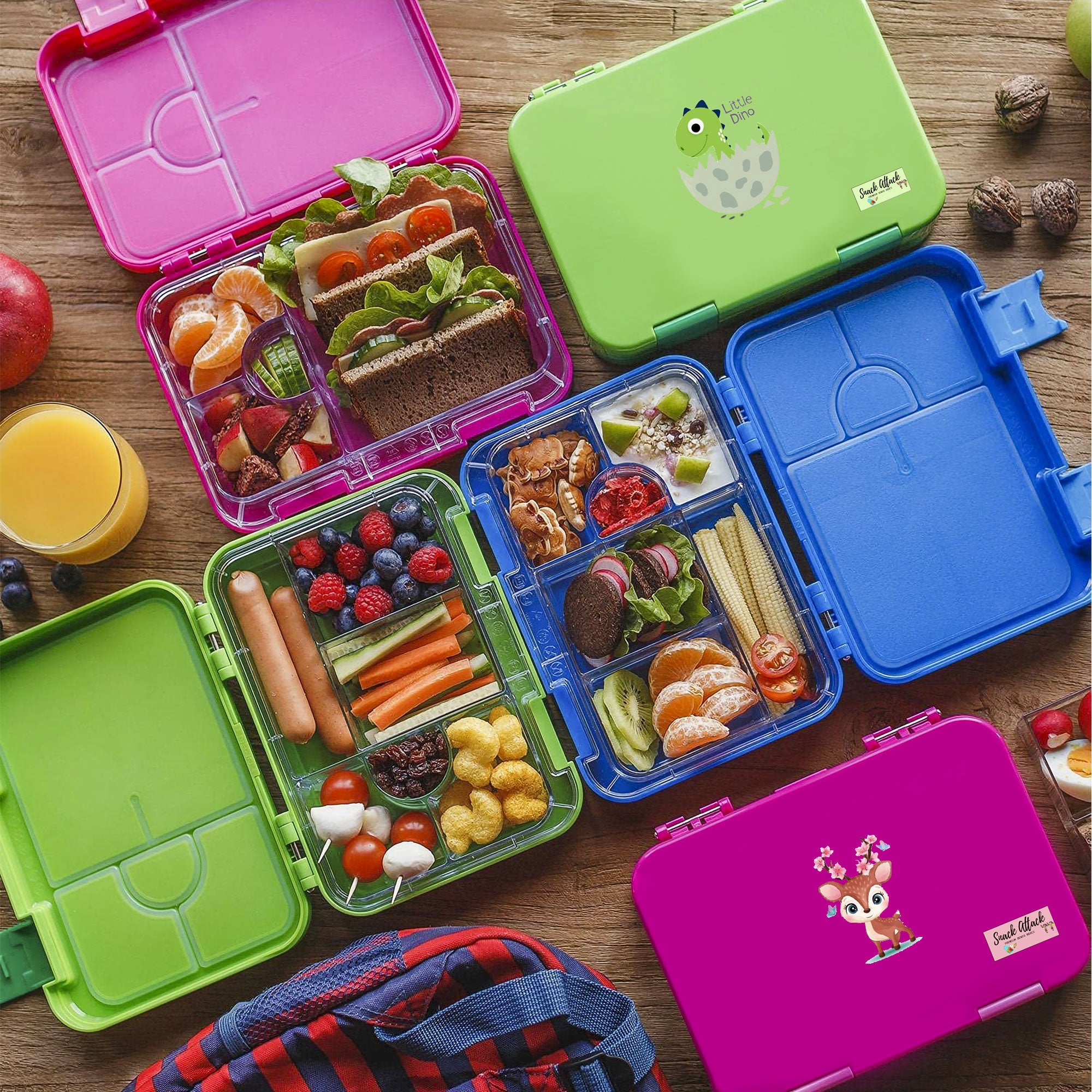 Snack Attack TM Lunch Box Bento style Bunny Shape Purple Color for Kid –
