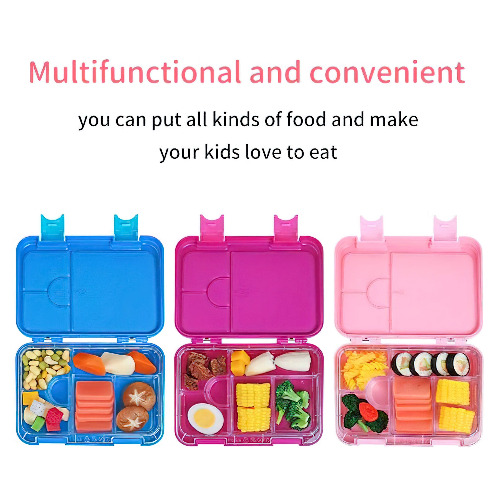 Snack Attack Bento Box or Lunch Box for Kids 4 & 6 Convertible Compartments  | Portion Lunch Box | Food Graded Materials BPA FREE & LEAK PROOF| Made of