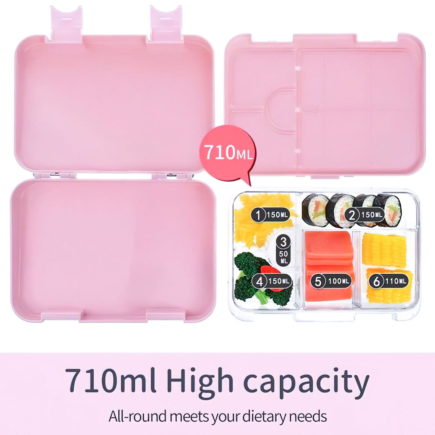 Kashmir Pink Kids Bento Lunch Box – 4/6